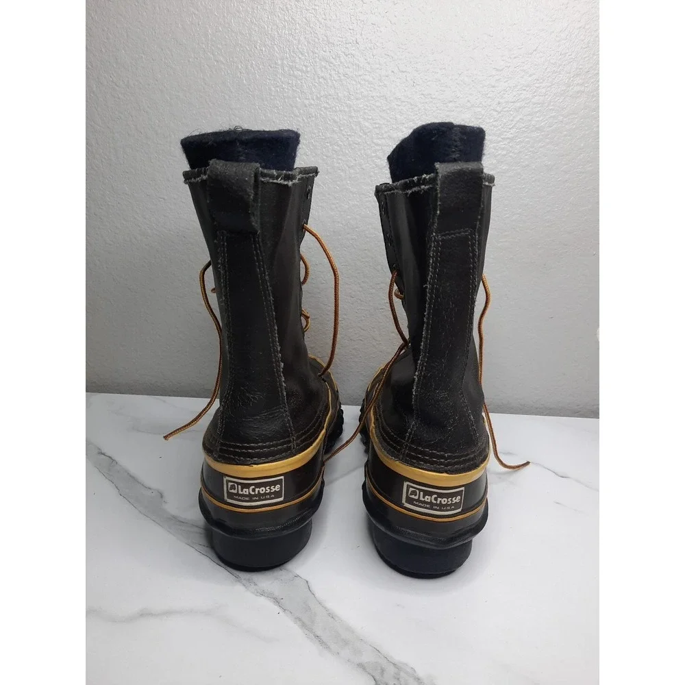 LACROSSE BROWN WATERPROOF INSULATED Steel Shank Boots SZ 6 Made in USA HUNTING